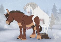 2026 anal anal_sex balls bodily_fluids cum digital_drawing_(artwork) digital_media_(artwork) duo equid equine erection fenn.perrox feral feral_on_feral feral_penetrated feral_penetrating feral_penetrating_feral fur genital_fluids genitals hi_res horse male male/male male_penetrated male_penetrating male_penetrating_male mammal mane penetration penile penile_penetration penis penis_in_ass piercing sex smile standing tail teeth tongue