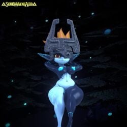 1girls 3d_animation 60fps animated areola areolae ass ass_focus ass_shake barefoot breasts chubby completely_nude completely_nude_female cyan_areola dark_skin feet female female_only forest full_body helmet imp imp_midna midna naked naked_female nude nude_female orange_hair red_eyes shorts shortstack solo solo_female sourwayne the_legend_of_zelda the_legend_of_zelda:_twilight_princess video white_skin