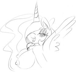 alicorn breasts equine female friendship_is_magic horn horse my_little_pony pony princess_celestia_(mlp) seii3 smile wings zev