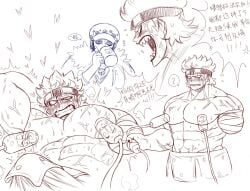 bara blush_lines eustass_kid gay gay_domination heart hearts_around_head male male_only milking milking_machine milking_machine_on_male nipple nipple_stimulation nipple_suck nipple_sucking one_piece trafalgar_law veins veiny veiny_muscles wdp66281167