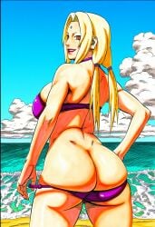 1girls ai_generated arm_support ass ass_focus back_view beach bent_over big_ass big_breasts bikini bikini_bottom bikini_top blonde_hair breasts brown_eyes exposed_ass female female_only from_behind g-string huge_ass huge_breasts kneeling large_breasts legs_together light-skinned_female light_skin lipstick long_hair looking_at_viewer low_twintails makeup manga_style masashi_kishimoto_style mature mature_female mooning mr._elmo naruto naruto_(series) naruto_shippuden naughty_face nude nude_female paipan pale-skinned_female pale_skin pinup presenting presenting_ass rear_view sagging_breasts seaside smile smirk solo solo_focus thick_thighs thighs tied_hair tsunade twintails undressing viewed_from_behind voluptuous voluptuous_female