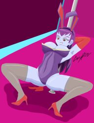 2d 2d_(artwork) 2d_artwork big_ass big_breasts breasts bunny_costume bunny_ears bunny_girl bunnysuit cryptor616 dancer earrings female female_only gloves heels legs_apart legs_open long_hair milf mommy pole pole_dancing purple_body purple_hair purple_skin red_eyes risky_boots sexy sexy_body sexy_female sexy_pose shantae shiny_skin smile socks stripper_pole thighs video_game_character video_game_franchise video_games