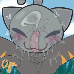 1:1 ambiguous_gender ambiguous_penetration animal_genitalia animal_penis anthro balls blush bodily_fluids clenched_teeth cum cum_inside cybeeyoru domestic_cat duo ejaculation felid feline feline_genitalia feline_penis felis from_behind_position genital_fluids genitals goo_creature heart_symbol hi_res low-angle_view lucky_(cybeeyoru) male male/ambiguous mammal nubbed_penis orgasm penetration penis sex slime slime_(slime_rancher) slime_on_balls slime_on_leg slime_rancher slime_sex tabby_slime teeth translucent translucent_body