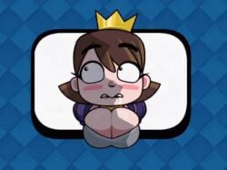 animated armor armored_female big_breasts blush breasts brown_hair clash_(series) clash_royale crown dipx emote emote_(clash_royale) huge_breasts log looking_up loop looping_animation no_sound perfect_loop princess princess_(clash_royale) sexually_suggestive shadow short_hair suprised_look surprised surprised_expression tagme the_log_(clash_royale) twitter_link video