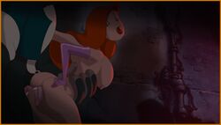 1girls anal animated big_breasts bongo_the_gorilla breasts disney elbow_gloves hair_over_one_eye high_heels jessica_rabbit lipstick nipples rape who_framed_roger_rabbit zone