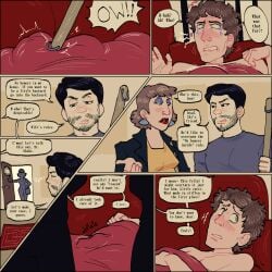 1girls 2boys black_eyes black_hair blue_eyes boner bradley_(mr_shrink) broom broomstick brown_hair cock_torture color comic_page confused confusion couch digital_drawing_(artwork) digital_media_(artwork) english english_text erect_penis erection erection_under_blanket friends_father friends_mother green_eyes intellectual_disability learning_disability married married_couple married_female married_male married_man married_woman mental_disability mentally_deficient mr_shrink naked no_sex older_female older_male original original_character original_characters pain parent parents part_2 punishing punishment red_in_the_face shame shaming shouta_(mr_shrink) sons_friend stupid tears younger_male
