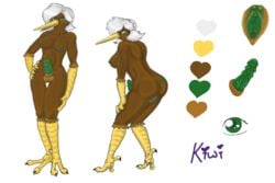 anthro ass avian barbs beak bird breasts dallypup erection frozen_over heart herm intersex kiwi kiwi_bird model_sheet penis pussy ratite silver_hair talons