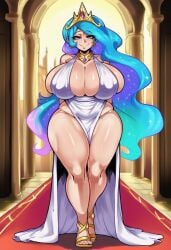 1girls 2d ai_generated beautiful big_breasts castle crown equestria_girls female female_focus female_only friendship_is_magic full_body goddess golden_heels hair_ornament hallway heels hi_res hibiki120 huge_breasts human humanization humanized large_breasts light-skinned_female long_hair magenta_eyes mature_female mommy multicolored_hair my_little_pony my_little_pony_friendship_is_magic princess princess_celestia_(mlp) rainbow_hair solo standing tall_female taller_female thicc thick_thighs white_dress wide_hips