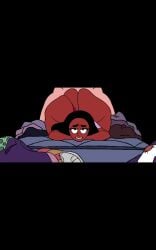 1boy 1girls age_difference audio backshots big_ass blackmorty_(artist) clapping_cheeks connie_maheswaran deep_penetration eyes_rolling_back face_down_ass_up fat_ass huge_ass hung_fatso interracial on_bed pleasure_face size_difference sound steven_universe tagme thong thong_aside video wobbling_ass
