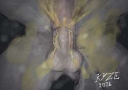 anatomically_correct anatomically_correct_genitalia anatomically_correct_penis anatomically_correct_vulva balls blurred_background blurred_foreground bodily_fluids duo el_kyze faceless_character faceless_male female fluid_on_pov foreground_sparkles from_behind_position genital_fluids genitals glistening glistening_balls glistening_genitalia hi_res human low-angle_view male male/female monochrome peeing peeing_inside penetration penis pink_vulva sex simple_background sketchy under_view urine urine_in_pussy vaginal_fluids vulva watersports