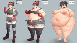 bbw chocobabka fat_ass fat_female huge_breasts obese sequence ssbbw wardrobe_malfunction weight_gain