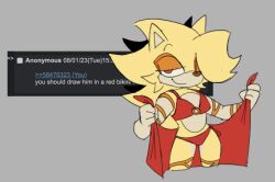 1boy 4chan artist_request creepypasta eyebrows eyeshadow hedgehog male male_focus male_only mobian_(species) red_bikini sonic.exe_(series) sonic_(series) yellow_fur yokubo_(sonic.exe)