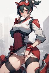 ai_generated kiriko_(overwatch) overwatch overwatch_2 pussy red_clothes tagme white_clothes