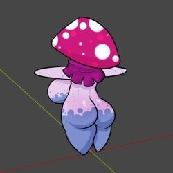 blue_skin female from_behind fungy mckeyes night_cap_(pvz:bfn) octavius_dpbig_breasts pale_skin plants_vs_zombies plants_vs_zombies:_battle_for_neighborville purple_hair shortstack t-pose thick_thighs