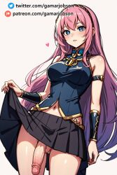 ai_generated flaccid flaccid_cock flaccid_penis futa_only futanari gamarjobson hi_res lifting_skirt megurine_luka patreon penis pink_hair uncensored vocaloid