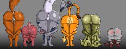 absurd_res anthro anus ass bai_the_vixen bent_over big_butt bodily_fluids canid canine darkest_dungeon diggs_(megasmitten) elizabeth_sawtooth_(megasmitten) felid female fish fox genital_fluids genitals ghoublin_(darkest_dungeon) goblin goblin_female goo_creature group hi_res humanoid hybrid kobold lily_wildcat mammal marine megasmitten pantherine praise_da_booty_(meme) presenting presenting_anus presenting_hindquarters presenting_pussy pussy pussy_juice shark solution_(darkest_dungeon) tiger