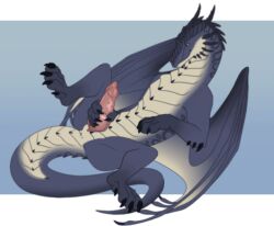 animated aroused blue_body bodily_fluids dragon enjoying fattypryaniknsfw feral genital_fluids genitals green_eyes handjob happy knot male masturbation penile penis precum presenting ravey_yurikai_silverclaw_(raverdragon93) scalie self-pleasure sex sitting smile solo western_dragon