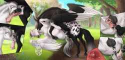 2023 absurd_res alicorn alterion_(alter) anatomically_correct anatomically_correct_genitalia anatomically_correct_penis anatomically_correct_pussy animal_genitalia animal_penis animal_pussy anus appaloosa appaloosa_(marking) ass balls balls_deep bite black_body black_fur black_nipples black_pussy blush bodily_fluids clitoris closed_eyes crotchboobs cum cum_drip cum_in_mouth cum_in_pussy cum_inside cum_on_anus cum_on_face cum_on_pussy cum_on_tail cum_splatter cum_string cumshot deep_throat detailed_background digital_media_(artwork) draft_horse dripping duo ejaculation equid equine equine_anus equine_genitalia equine_penis equine_pussy erection feathered_wings feathers fellatio female female_penetrated feral feral_on_feral feral_penetrated feral_penetrating feral_penetrating_feral fjord_horse flared_penis fur genital_fluids genitals heart hi_res hooves horn horse impregnation impregnation_request internal internal_oral internal_vaginal kamilazu lying male male/female male_penetrating male_penetrating_female mammal mane markings neck_bite neck_bulge neck_torture nipples on_back on_grass on_ground open_mouth oral ovum pegasus penetration penile penile_penetration penis penis_in_pussy plant puffy_anus pull_out pussy pussy_juice pussy_juice_string rule_63 sex speech_bubble sperm_cell spots spread_legs spread_wings spreading squish tail text tree two_tone_tail vaginal_penetration white_body white_fur wings zephyr_(shgold)