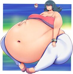 bbw belly_overhang big_belly big_breasts big_female blush chubby chubby_female fat fat_ass fat_female fat_fetish fat_girl fat_woman fatty huge_belly jaykuma large_female obese obese_female overweight overweight_female plump pokemon pork_chop sabrina_(pokemon) thick_thighs weight_gain