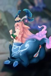 1girls arwenart league_of_legends lillia_(league_of_legends) self_upload shan_hai_scrolls_lillia shan_hai_scrolls_series topless