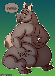 2023 anthro anus ass big big_breasts big_butt breasts chubby_anthro chubby_female chunky common_hippopotamus dialogue dreamworks ears_up female gloria_the_hippopotamus half-closed_eyes hand_on_butt hi_res hippopotamid kneeling looking_at_viewer madagascar_(series) mammal narrowed_eyes nude open_mouth plumpy raised_tail rear_view round shapely side_boob signature sitting sketchybug slightly_chubby smile smiling_at_viewer solo somethin_somethin speech_bubble spread_butt spreading spunky tail talking_to_viewer teeth text