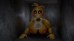 3d 3d_(artwork) big_breasts female female_only five_nights_at_freddy's huge_breasts naked nude sskalicexxx toy_chica_(fnaf)