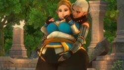 3d animated big_belly big_breasts breast_expansion fat hyrule_warriors impa impa_(hyrule_warriors) nintendo nurico obese obese_female princess_zelda tagme the_legend_of_zelda video weight_gain zelda_(breath_of_the_wild)