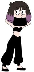 black_eyes black_hair ec-707 hilda_(series) kaisa_(hilda) pale-skinned_female purple_hair tagme transparent_background two_tone_hair