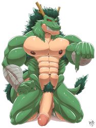 anthro demanding genitals gesture hi_res male manly muscular muscular_male notgonnasuckitself penis pointing pointing_at_penis redarvie shenron solo