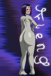 1girls ass big_ass big_butt dc dc_comics fat_ass female female_only jfleng nude_female purple_hair rachel_roth raven_(dc) solo teen_titans thick_ass thick_thighs