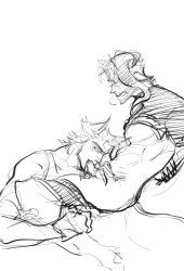 2boys gay grandfather_and_grandson incest jojo's_bizarre_adventure joseph_joestar jotaro_kujo male male/male male_only monochrome old_joseph older_male older_man_and_younger_boy oral penis stardust_crusaders yaoi younger_male