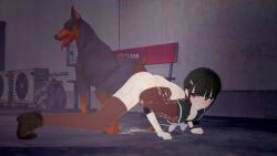 1animal 1girls 3d angry animal_penis animated ass_to_ass black_hair brown_eyes cum cum_in_pussy cum_inside danganronpa danganronpa_v3 doberman female harukawa_maki mp4 naked nude nude_female sex slut sound squirt squirting stockings tongue tongue_out vaginal_insertion vaginal_penetration vaginal_sex video zoophilia