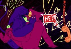 deltarune gay jevil_(deltarune) kissing making_out sexrainbow spamton_g_spamton tongue tongue_out