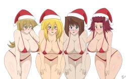 4girls akiza_izinski alexis_rhodes black_magician_girl christmas christmas_outfit dark_magician_girl izayoi_aki k7venger mazaki_anzu tea_gardner tenjouin_asuka yu-gi-oh! yu-gi-oh!_5d's yu-gi-oh!_gx