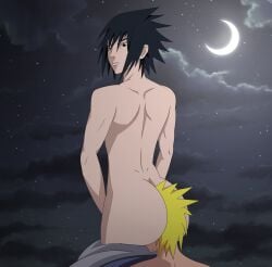 2boys ass digital_media_(artwork) face_in_ass femboy gay luckyarts male male_only naruto naruto_shippuden rimming sasuke_uchiha twink uncensored uzumaki_naruto yaoi