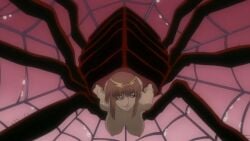 1girls accurate_art_style angel_blade angel_blade_punish anime_screencap areolae breasts large_breasts monster monster_girl nipples ova red_eyes red_hair screencap screenshot spider_humanoid tagme widow_(angel_blade_punish)