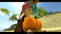 3d against_tree aidenz anthro antlers bent_over big_ass big_butt bubble_ass bubble_butt furry headgear huge_ass huge_butt looking_at_viewer looking_down male male_only one_piece reindeer sfm shorts shortstack showing_ass smiling source_filmmaker teasing tony_tony_chopper