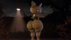 1boy 3d 3d_(artwork) aidenz anthro ass big_ass big_butt big_ears big_thighs black_eyes bubble_ass bubble_butt butt curvy dat_ass glowing_eyes looking_back male male_only mouse naked nintendo open_mouth park pichu pokemon pokemon_(species) rodent sfm shortstack solo solo_focus source_filmmaker standing startled suprised tail thick thick_ass thick_butt thick_hips thick_thighs thighs wide_hips