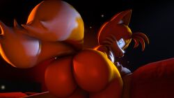 2_tails 3d aidenz anthro ass bending_over big_ass big_butt bubble_ass bubble_butt canine canis femboy fox fuckboy gay glowing_eyes huge_ass looking_at_viewer male male_only multi_tail on_bed sfm shortstack smiling sonic_(series) sonic_the_hedgehog_(series) source_filmmaker tails tails_the_fox thick_thighs wide_hips