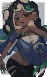 1girls beauty_mark big_breasts breasts clothed_female dark-skinned_female dark_skin deep_cut_(splatoon) long_hair looking_at_viewer marina_(splatoon) nintendo octoling octoling_girl octopus_girl off_the_hook_(splatoon) open_mouth prat_rat sarashi shiver_(splatoon) shiver_(splatoon)_(cosplay) solo solo_female solo_focus splatoon splatoon_(series) splatoon_2 splatoon_3 tentacle_hair voluptuous voluptuous_female