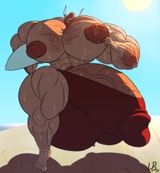 burningblaze121 furry hyper hyper_balls hyper_bulge hyper_cock hyper_genitalia hyper_muscles hyper_penis hyper_testicles male male_only muscle muscles muscular muscular_male penis_outline