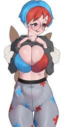 1girls alternate_breast_size big_breasts bikini breasts breasts busty cleavage clothing_lift curvaceous curvy curvy_body curvy_female curvy_figure female game_freak gatotorii glasses huge_breasts large_breasts nintendo penny_(pokemon) pokemon pokemon_(game) pokemon_sv round_glasses short_hair sweater_lift voluptuous