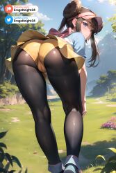 1girls ai_generated ankle_socks anklehighs bangs black_pantyhose blue_eyes bow brown_hair cameltoe clothed clothing erogeknight female female_only fully_clothed hair_buns legwear light_skin looking_at_viewer looking_back looking_back_at_viewer medium_hair panties_over_pantyhose pantyhose pokemon pokemon_bw presenting presenting_hindquarters red_socks rosa_(pokemon) shoes skirt skirt_lift socks socks_and_shoes socks_over_pantyhose solo solo_female solo_focus stable_diffusion tight_clothing upskirt visor_cap