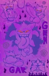 anthro anus ass balls big_balls big_penis bodily_fluids dripping english_text erection flaccid foreskin fur generation_1_pokemon gengar genital_fluids genitals gigaboy hi_res huge_balls huge_cock hyper hyper_balls hyper_genitalia hyper_penis leaking_precum looking_at_viewer male male_only mammal masturbation nintendo nude penis pokemon pokemon_(species) portal precum precum_drip presenting presenting_anus presenting_hindquarters purple_body red_eyes simple_background smile solo spread_butt spreading tail text tongue