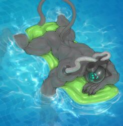 1anthro 1boy anthro anthro_only anthrofied arms_on_water ass ass_focus ass_up bedroom_eyes blush blush_lines blushing_at_viewer butt_focus byte_(deuzion) cat_ears cat_tail deuzion gay half-closed_eyes legs_on_water looking_at_viewer lying_down lying_on_float lykansden male male_only mammal muscle muscles muscular muscular_anthro muscular_arms muscular_ass muscular_back muscular_butt muscular_male muscular_thighs nude nude_anthro nude_male pool pool_float robot smile smiling smiling_at_viewer water