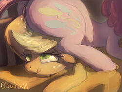 applejack_(mlp) ass blonde_hair cutie_mark equine female feral freckles friendship_is_magic green_eyes hair horse insertion my_little_pony obsidianlit orange_fur penetration pink_fur pink_hair pinkie_pie_(mlp) pony pussy pussy_juice vaginal_insertion vaginal_penetration vaginal_penetration yuri