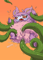 3_toes anal anal_sex anus aromatisse barefoot black_eyes crying cute darkminou double_penetration female feral looking_down nintendo nude open_mouth orange_background penetration pink_fur plain_background pokemon pokemon_xy pokephilia pussy raised_arm raised_leg red_eyes shadow sharp_teeth shiny tears teeth tentacle tongue vaginal_penetration video_games