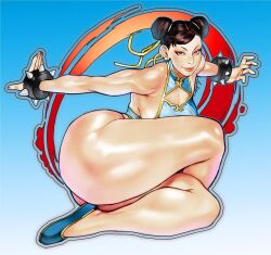 1girls 2023 allofthelewds ass ass_focus backboob big_ass big_breasts black_hair blue_nail_polish blue_nails bottom_heavy bottomless bracelet breast_press breasts brown_eyes bubble_butt bun_cover capcom child_bearing_hips chinese_clothes chun-li clothed_female clothing curvaceous curvy curvy_female curvy_figure dat_ass double_bun dumptruck_ass earrings feet female female_only fingernails grin hair_bun hand_on_butt high_cut_swimsuit highres jewelry large_breasts leaning_forward legwear looking_at_viewer looking_forward mature_female medium_hair milf muscular muscular_female naked navel nude nude_female pale-skinned_female pale_skin sharp_fingernails sitting slippers smile soles solo solo_female spiked_bracelet spikes street street_fighter street_fighter_6 swimsuit tagme thick thick_ass thick_thighs thighs toes voluptuous voluptuous_female wide_hips