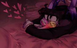 blush deltarune dialogue face_closeup gay gay_sex heart jevil_(deltarune) offscreen_sex sex sexrainbow spamton_g_spamton toony_face