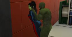 1boy 1girls 3d 3d_(artwork) abomination_(marvel) against_wall anal anal_sex anal_through_clothes bald bald_man big_ass clothed_female_nude_male female forced_in_fabric green-skinned_female green-skinned_male green_skin huge_cock hulk_(series) male marvel marvel_comics pof3445 self_upload sex sex_through_clothes she-hulk straight tagme the_sims_4 through_clothes tight_clothing